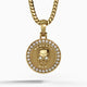 Memento Mori, Gold Skull Pendant with Diamonds