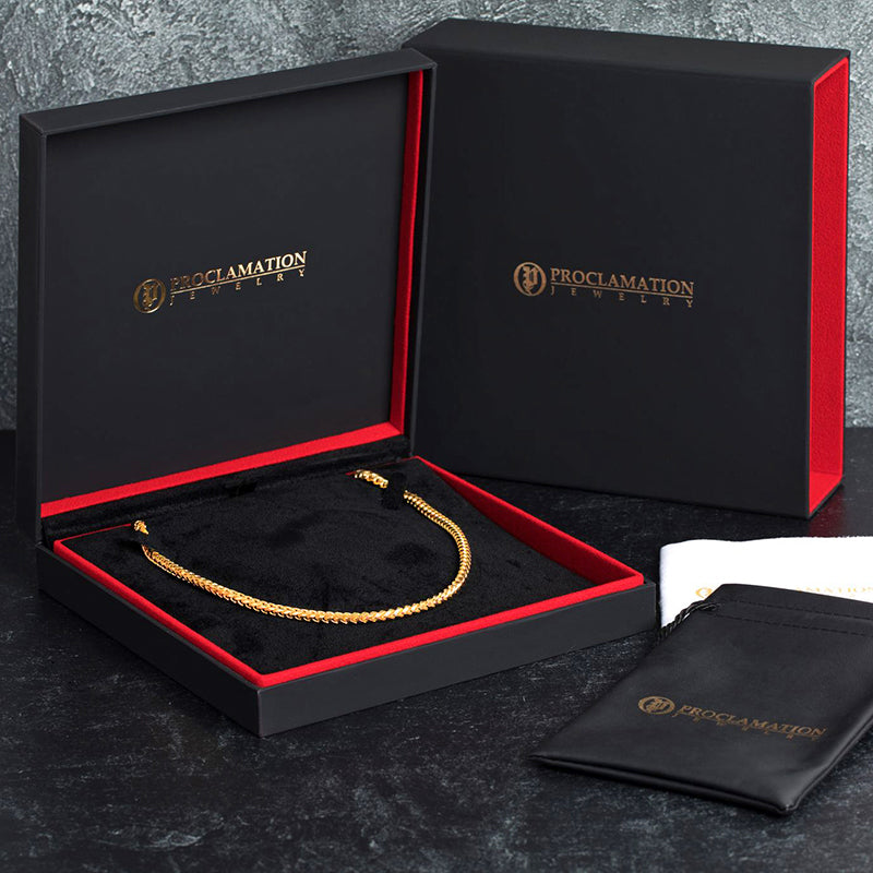 4mm Diamond Cut Franco Chain, 22k Gold