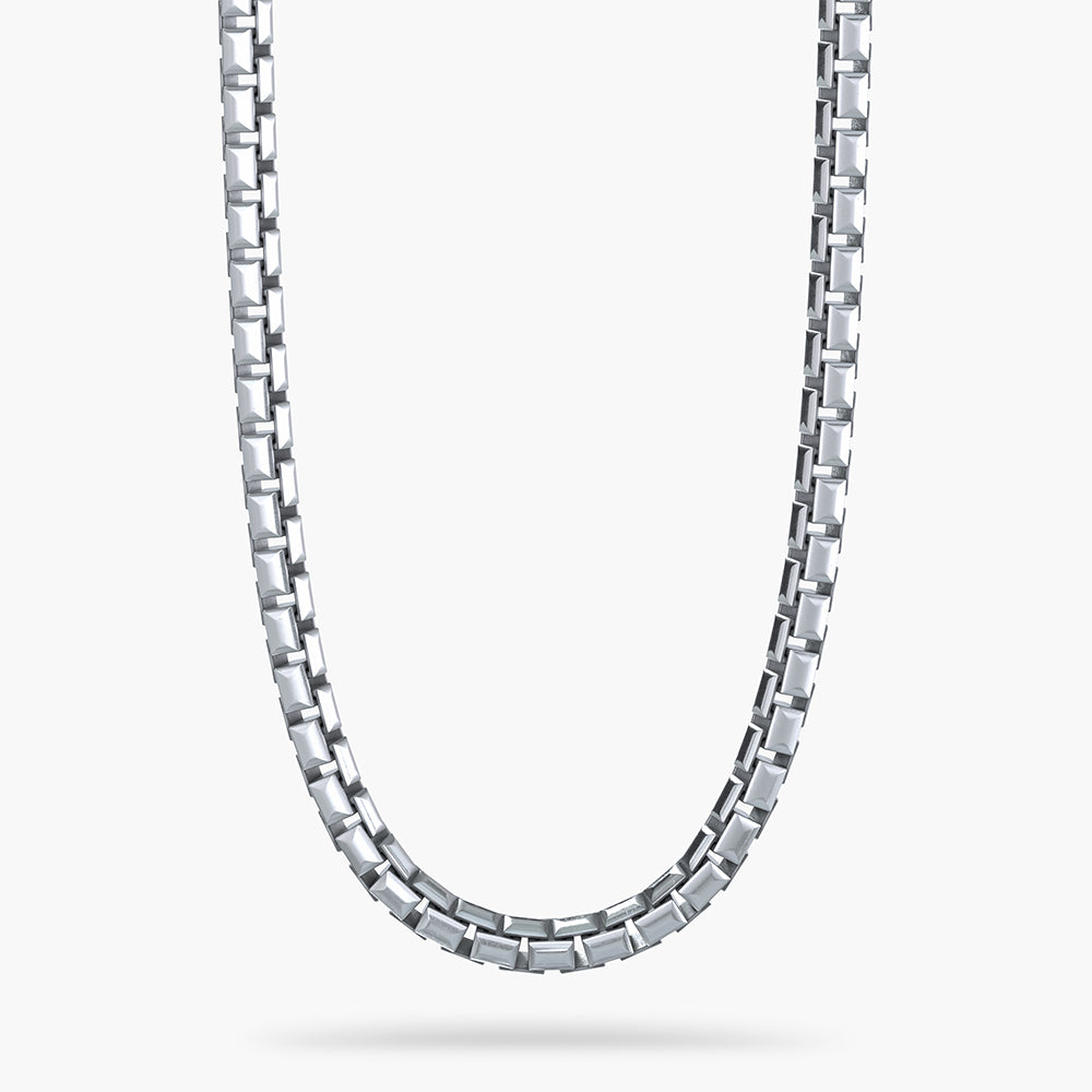 4mm GEOLUX, Silver Round Box Chain