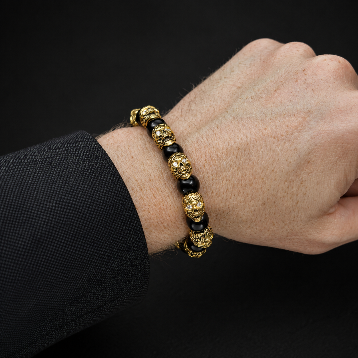Blaze, Gold Skull Bracelet