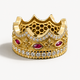 Majesty, Gold Crown Ring with diamonds and rubies