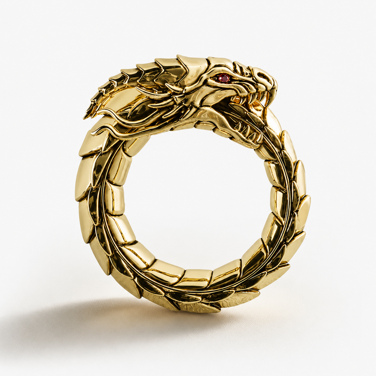 Dragon, Gold Ring with Rubies