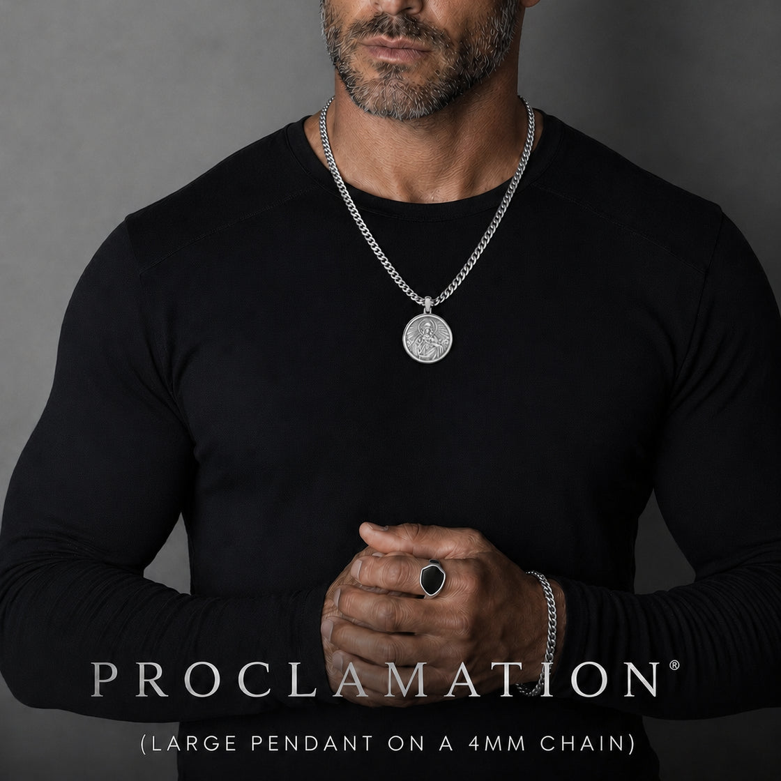 REDEEMER, Platinum Sacred Heart of Jesus Pendant