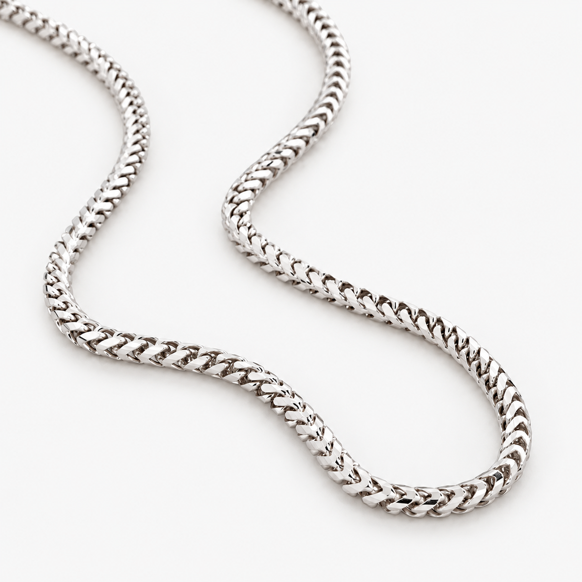 4mm Diamond Cut Franco Chain, Platinum