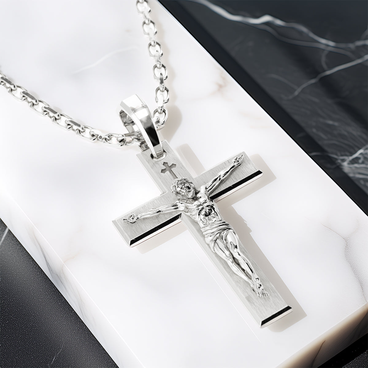Platinum Redemption Crucifix Pendant | Proclamation Jewelry
