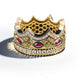 Majesty, Gold Crown Ring with diamonds and rubies