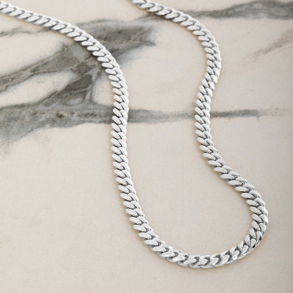 4mm Miami Cuban Link Chain, Platinum