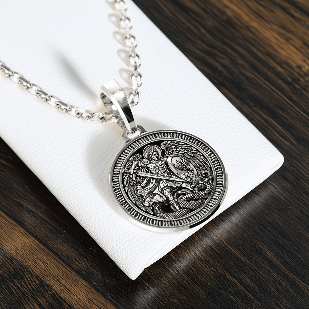 Saint Michael Pendant Epic Silver Necklace by Proclamation Jewelry Small