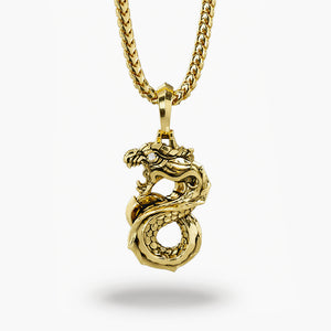 Solid gold dragon pendant