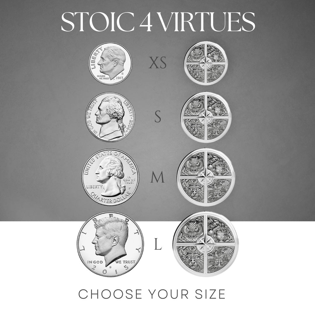 Stoic 4 Virtues, Silver Pendant