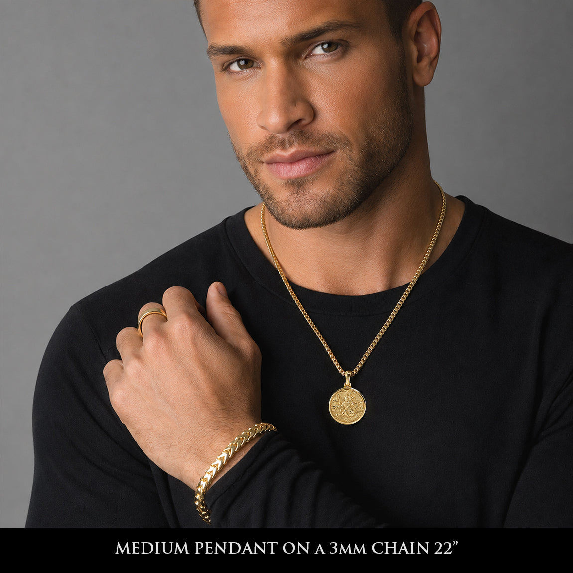 PROTECTOR, Gold Saint Christopher Pendant