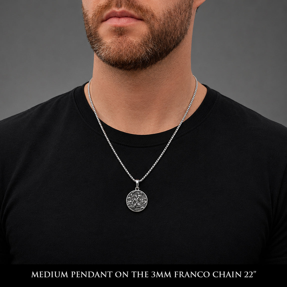 PROTECTOR, Silver Saint Christopher Pendant