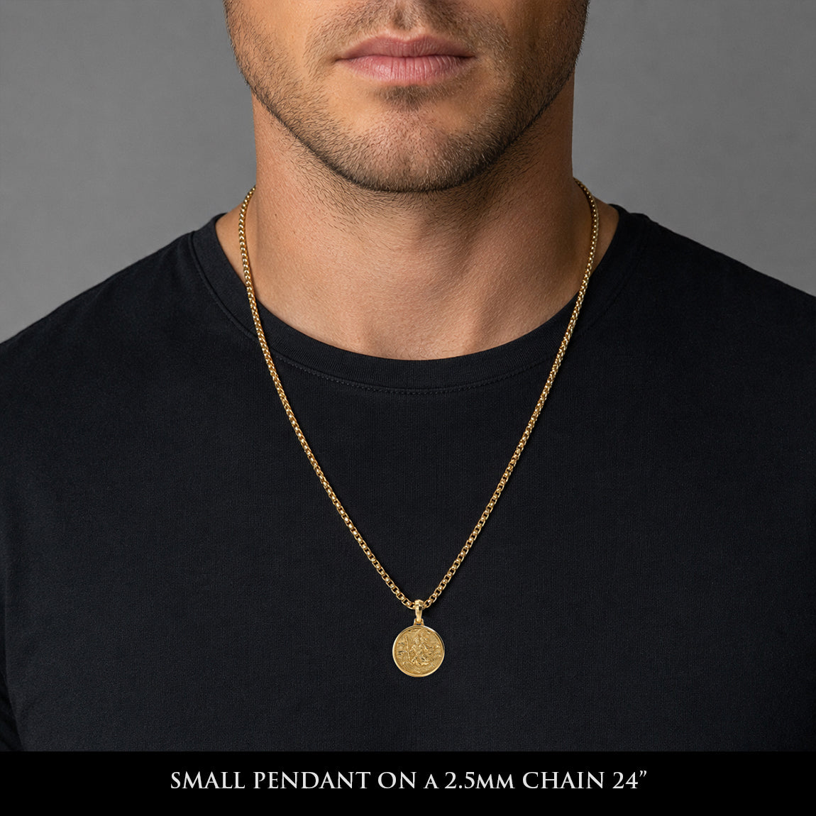 PROTECTOR, Gold Saint Christopher Pendant