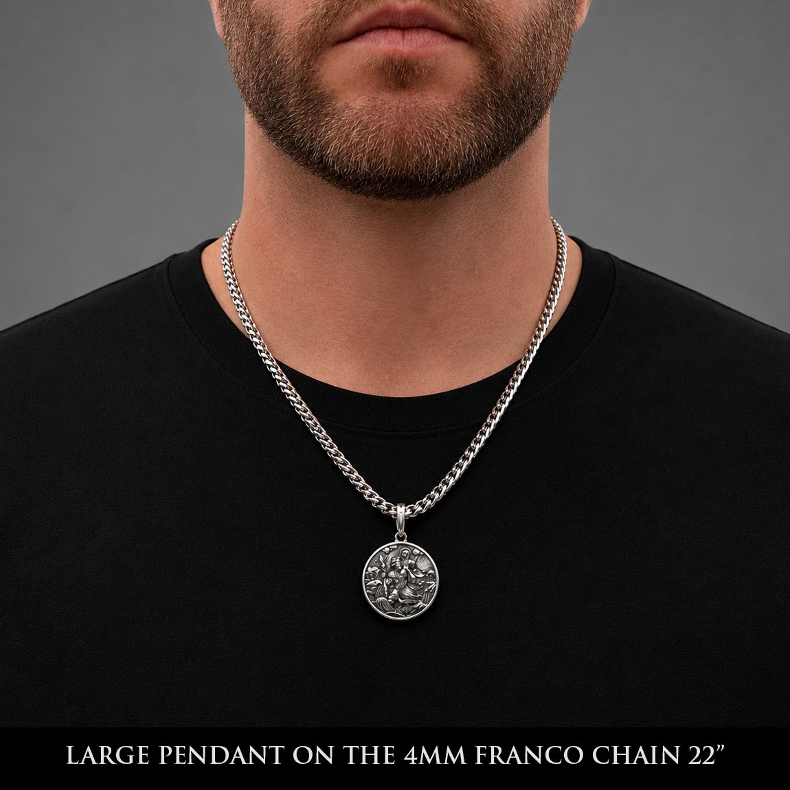 PROTECTOR, Silver Saint Christopher Pendant