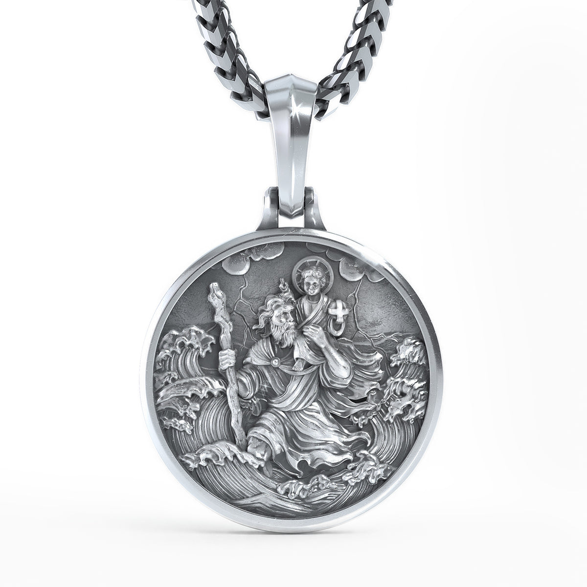 PROTECTOR, Silver Saint Christopher Pendant