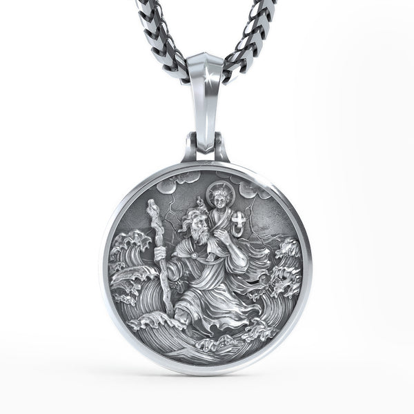 Saint Christopher, Solid Silver Pendant | PROTECTOR by