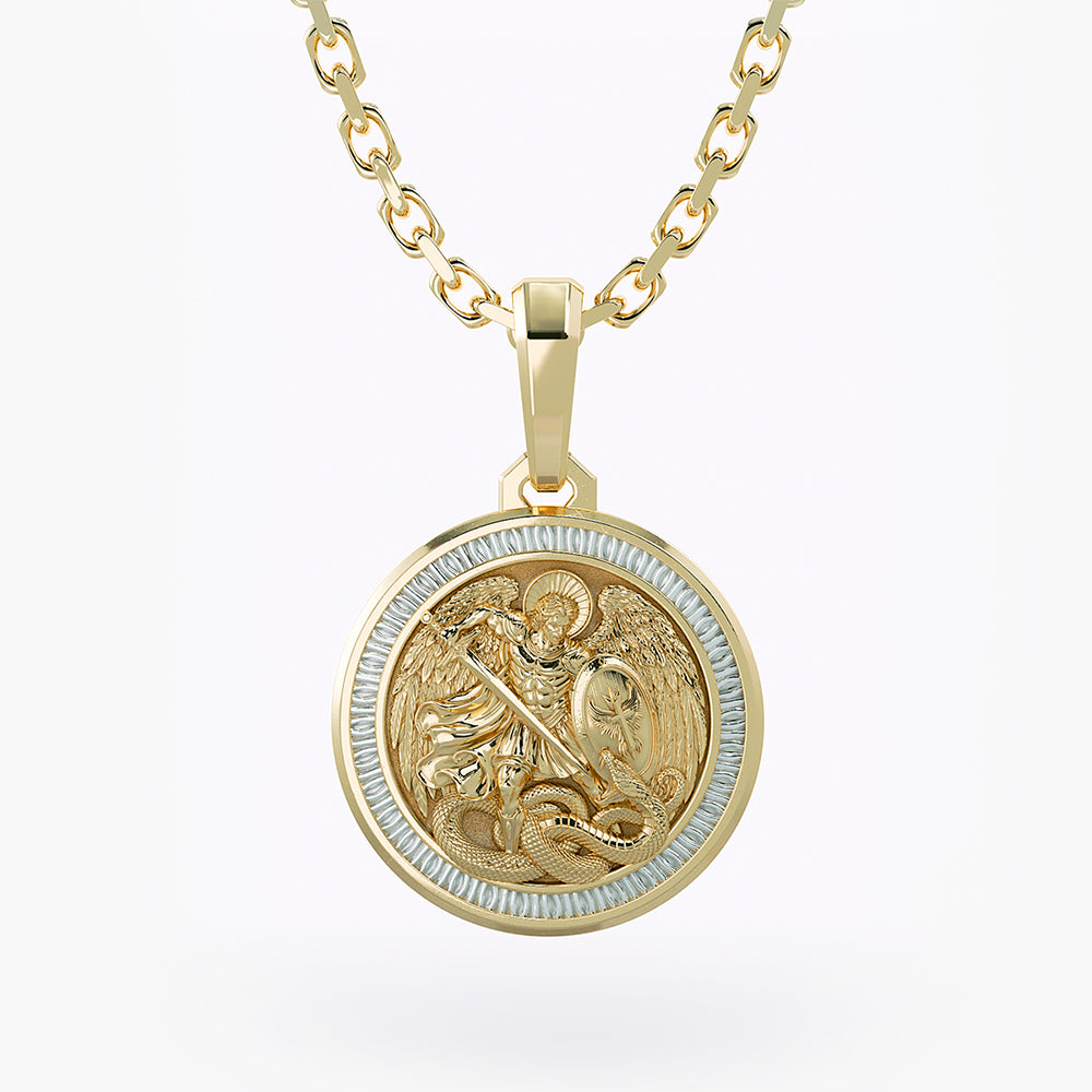 CHAMPION, Gold Saint Michael Pendant - Main Image