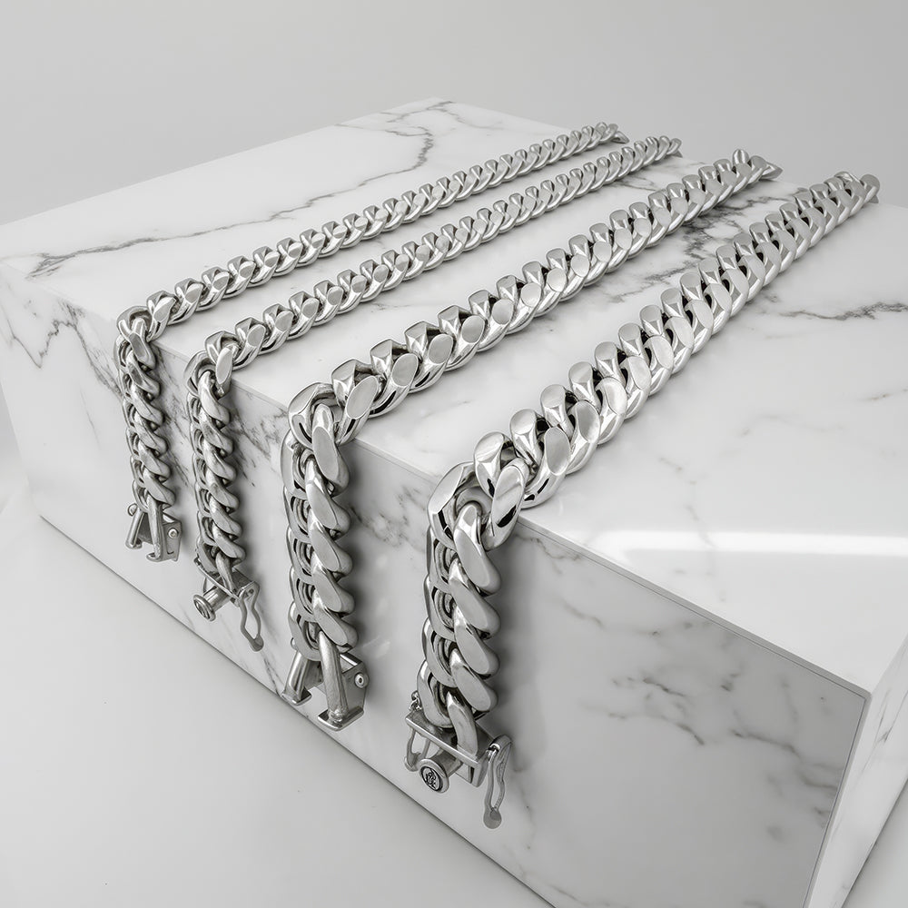 10mm Silver Miami Cuban Link Bracelet Italian Made