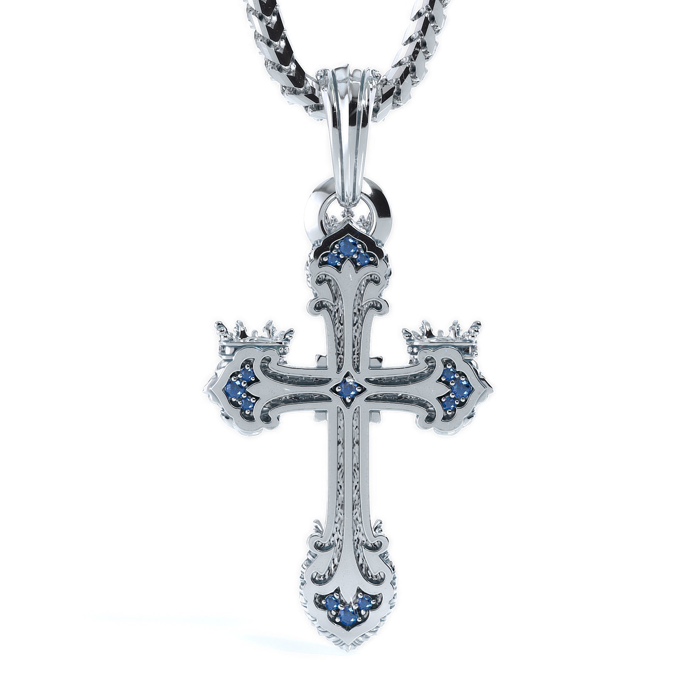 SOVEREIGN, Platinum Lion Cross Pendant