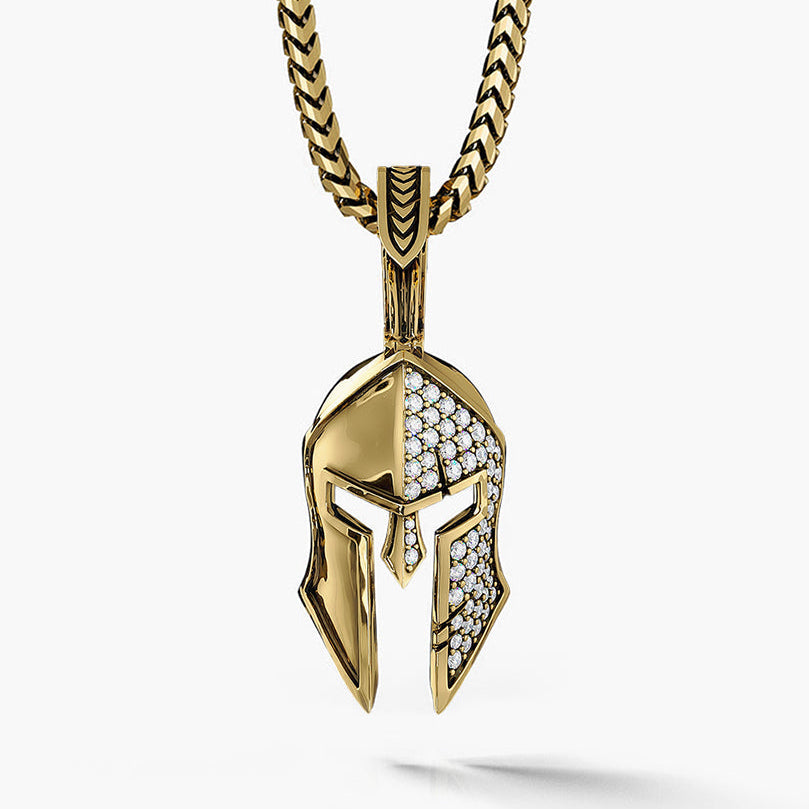 Spartan, Gold Pendant with Diamonds