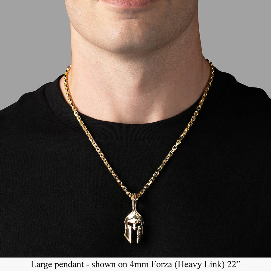 Spartan Pendant by Proclamation Jewelry, Gold Mens Spartan Necklace