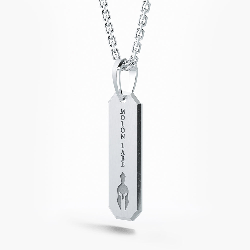 SPARTAN - Silver Dog Tag Pendant by Proclamation Jewelry