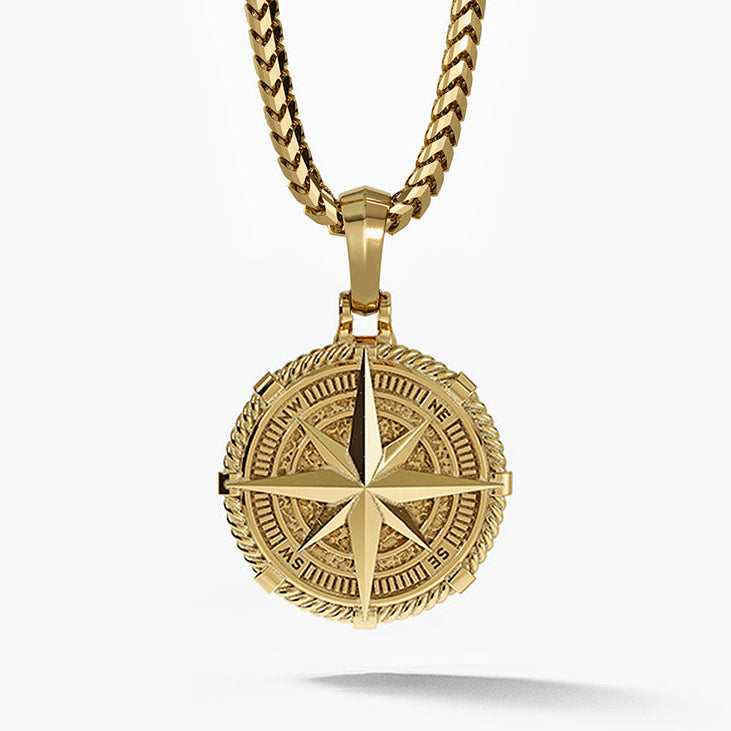 Voyager, Gold Compass Pendant