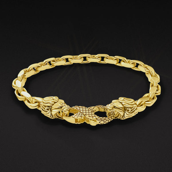 Homxi Men's Gold Stainless Steel Bracelet - 10MM Thick Cable Chain, 20cm Length, Hypoallergenic - View #4
