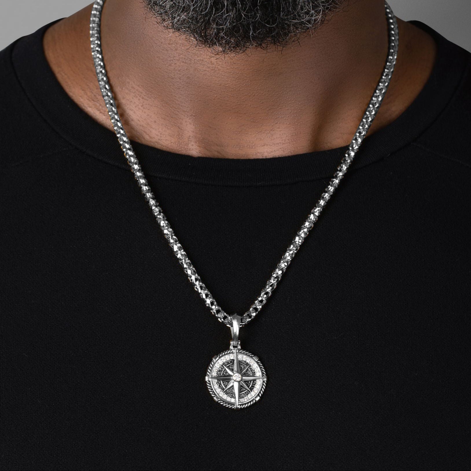 White Gold Diamond Compass Pendant | Proclamation Jewelry