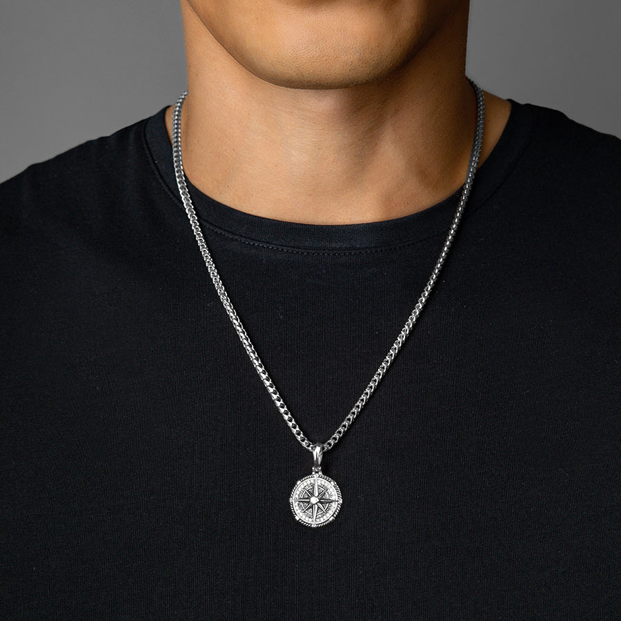 White Gold Diamond Compass Pendant | Proclamation Jewelry