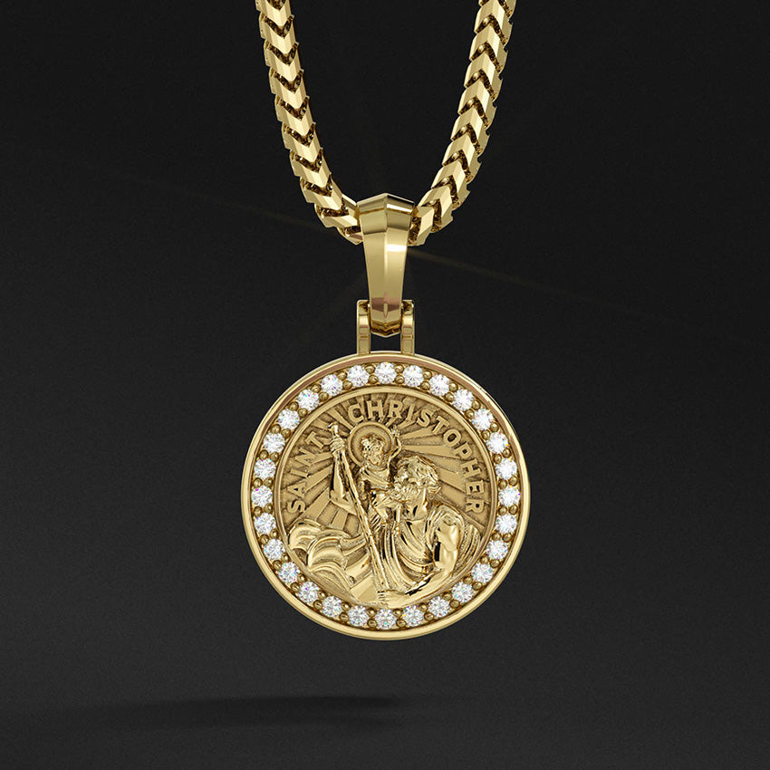 Diamond st christopher pendant Clearance