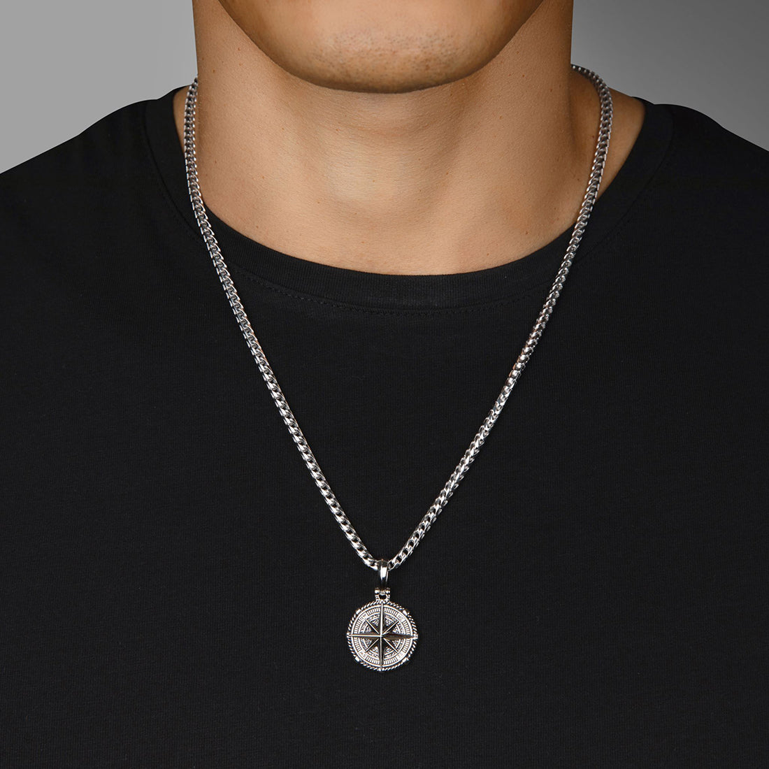 Voyager, Platinum Compass Pendant