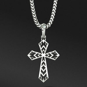 Honor Cross and 3mm Franco Chain Silver Set