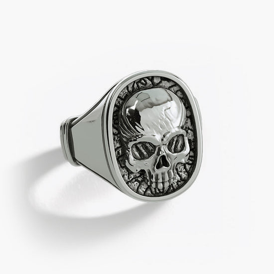 Skull, Silver Signet Ring, Mens Silver Ring — Proclamation