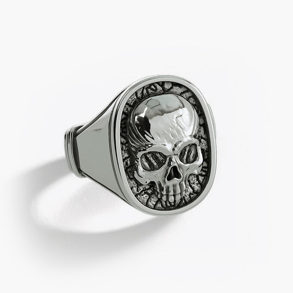 SKULL SIGNET RING-SILVER925-スカルリング Skull, Silver Signet Ring, Mens Silver Ring — Proclamation