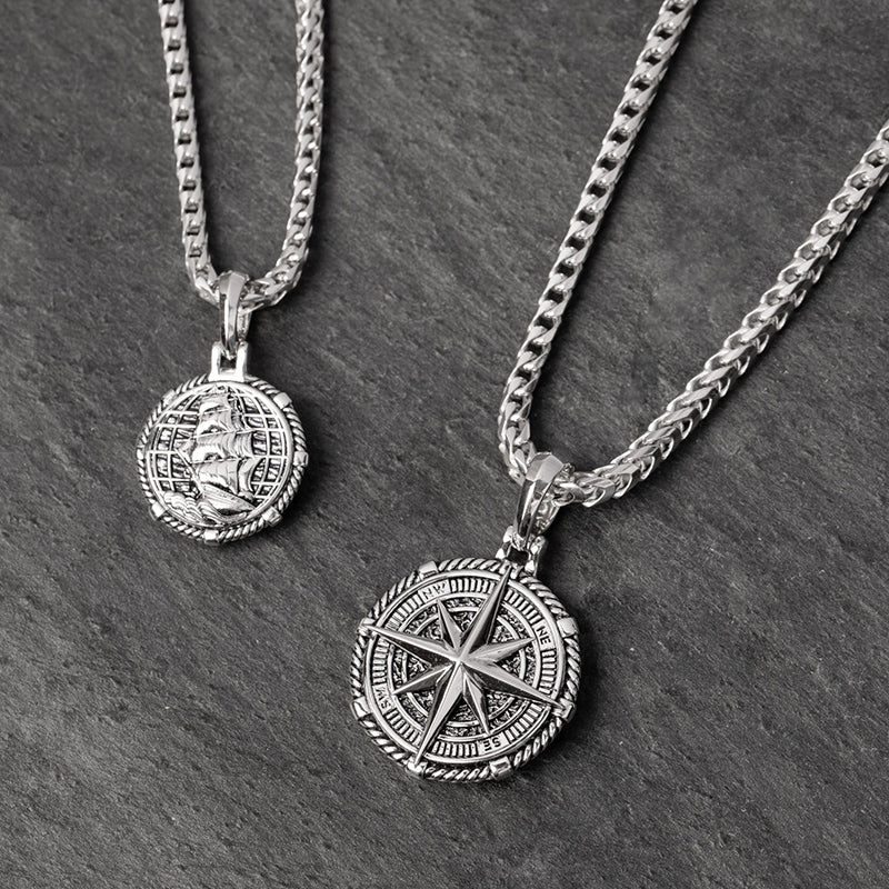 Voyager, Platinum Compass Pendant