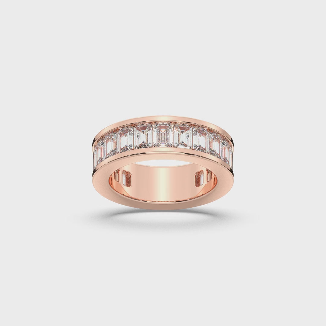 EMERALD CUT 3/4 ETERNITY RING, 2.16 CTW
