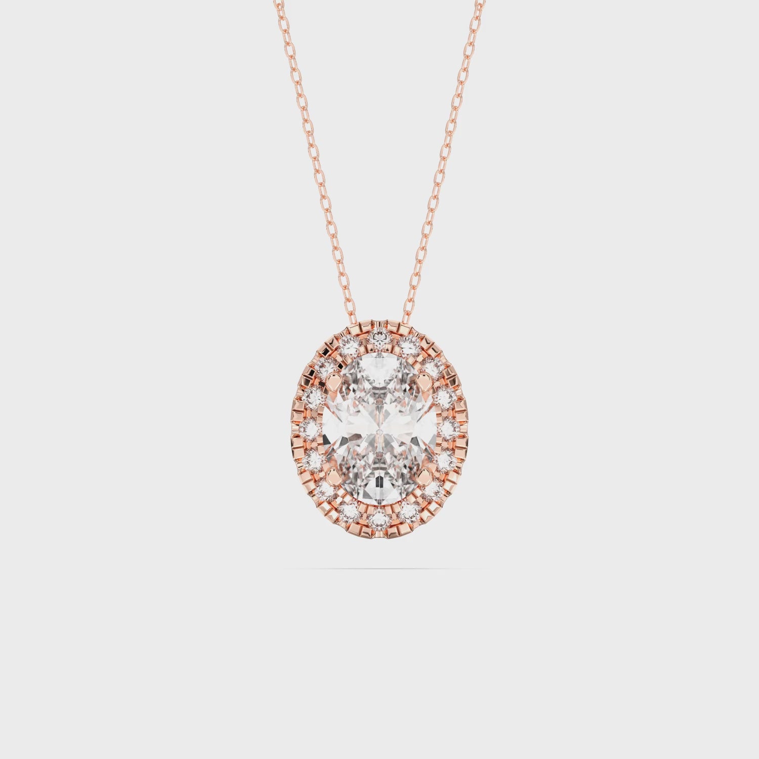 OVAL HALO SOLITAIRE PENDANT