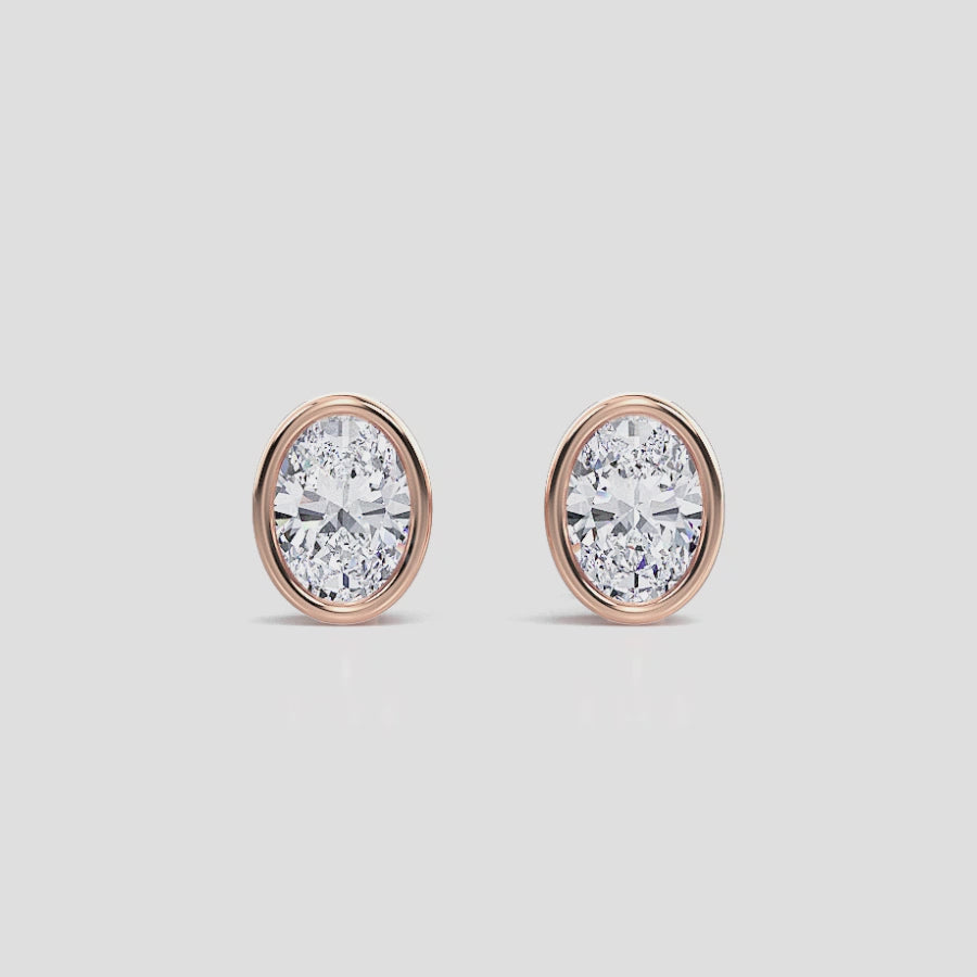 OVAL BEZEL STUDS
