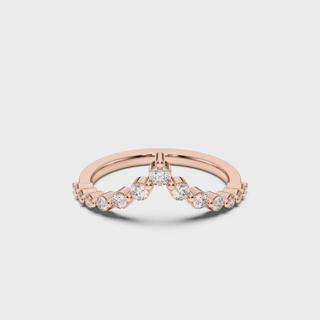 ROUND V-SHAPE WEDDING BAND
