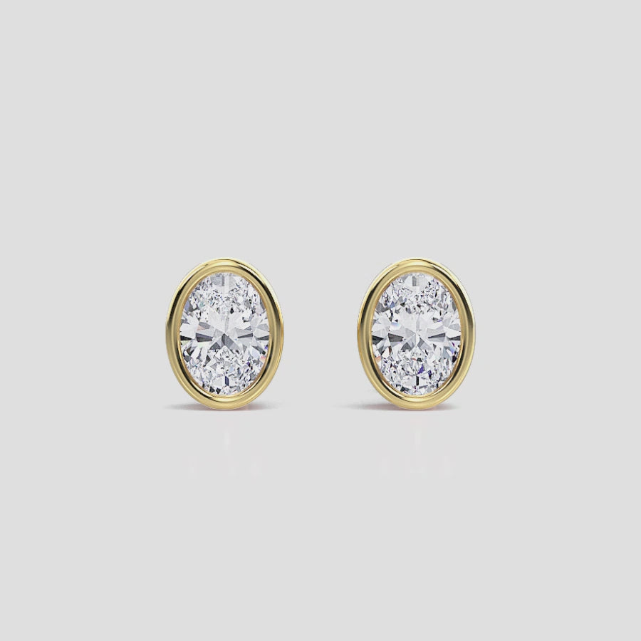OVAL BEZEL STUDS