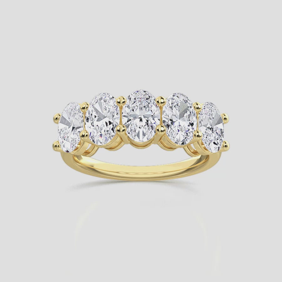 OVAL 5-STONE RING