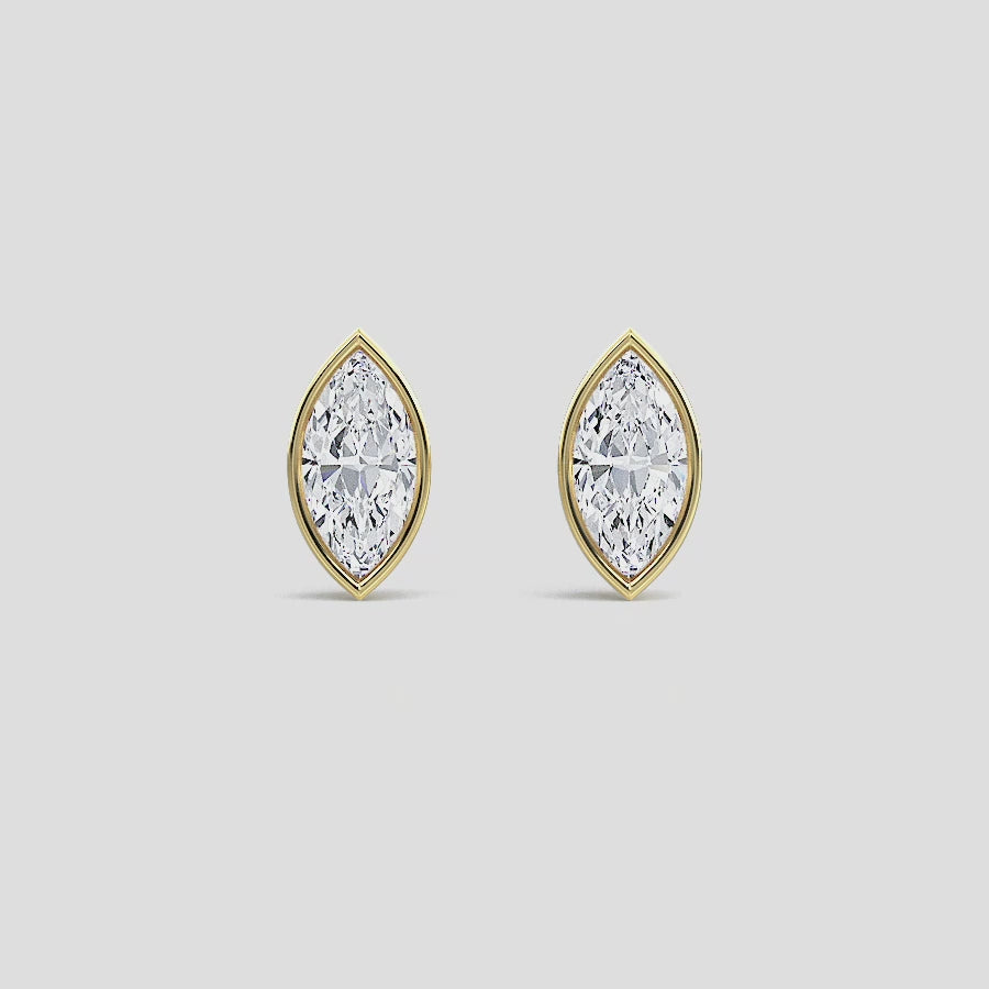 MARQUISE BEZEL STUDS