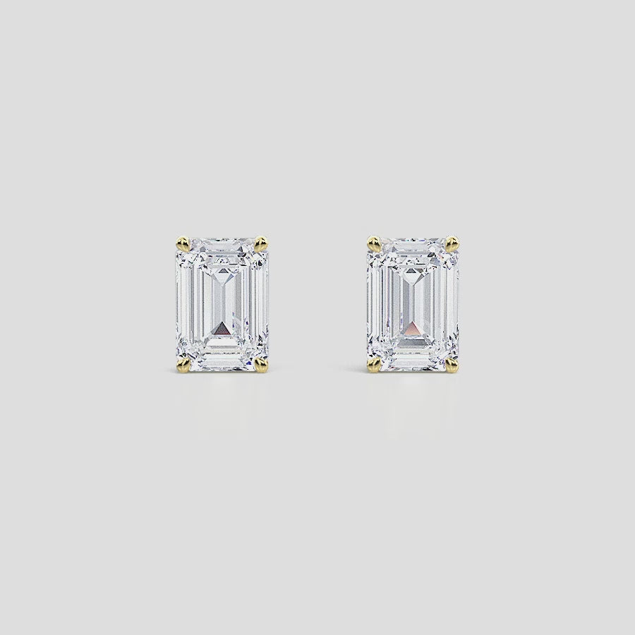 EMERALD CUT 4-PRONG STUDS