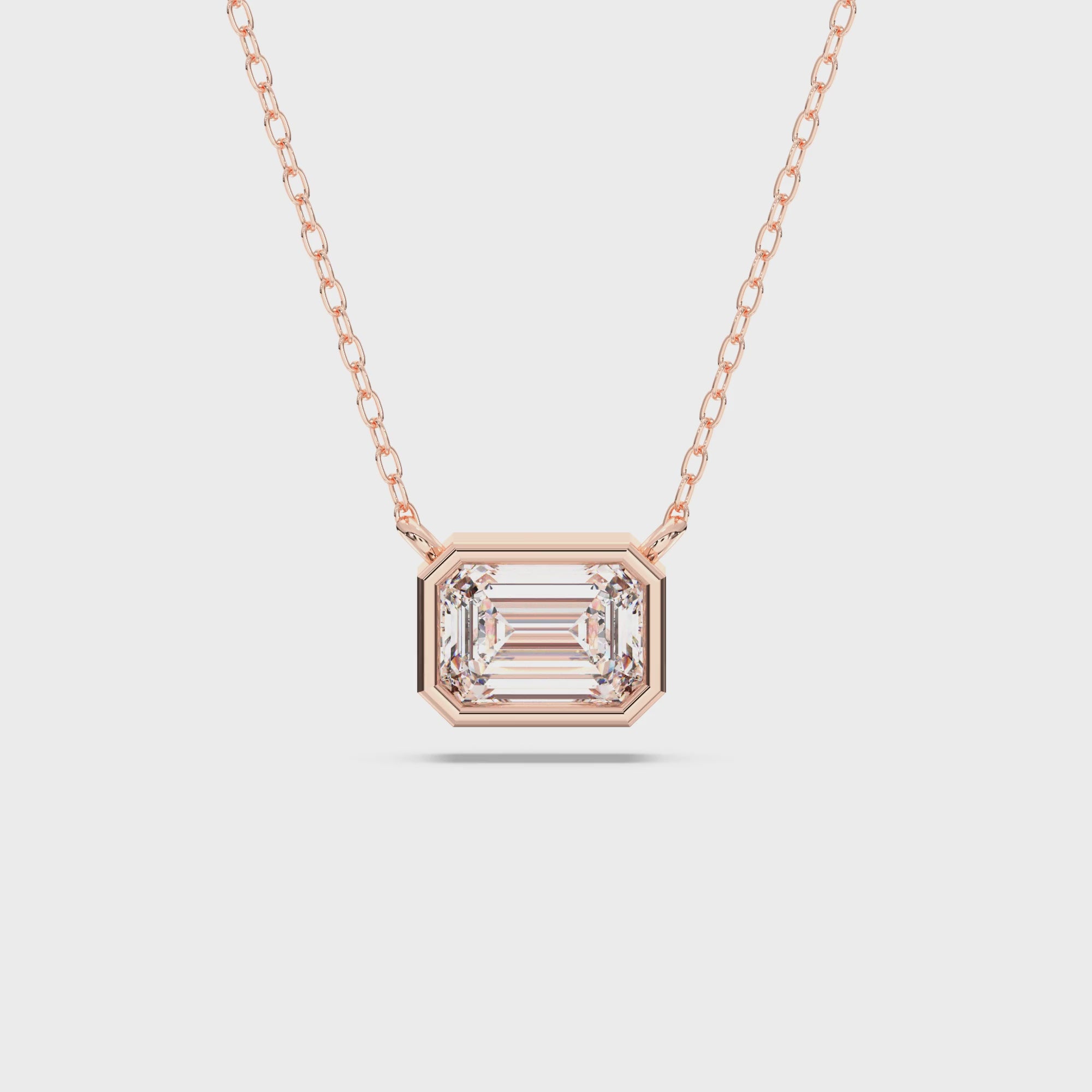 EMERALD BEZEL SOLITAIRE PENDANT