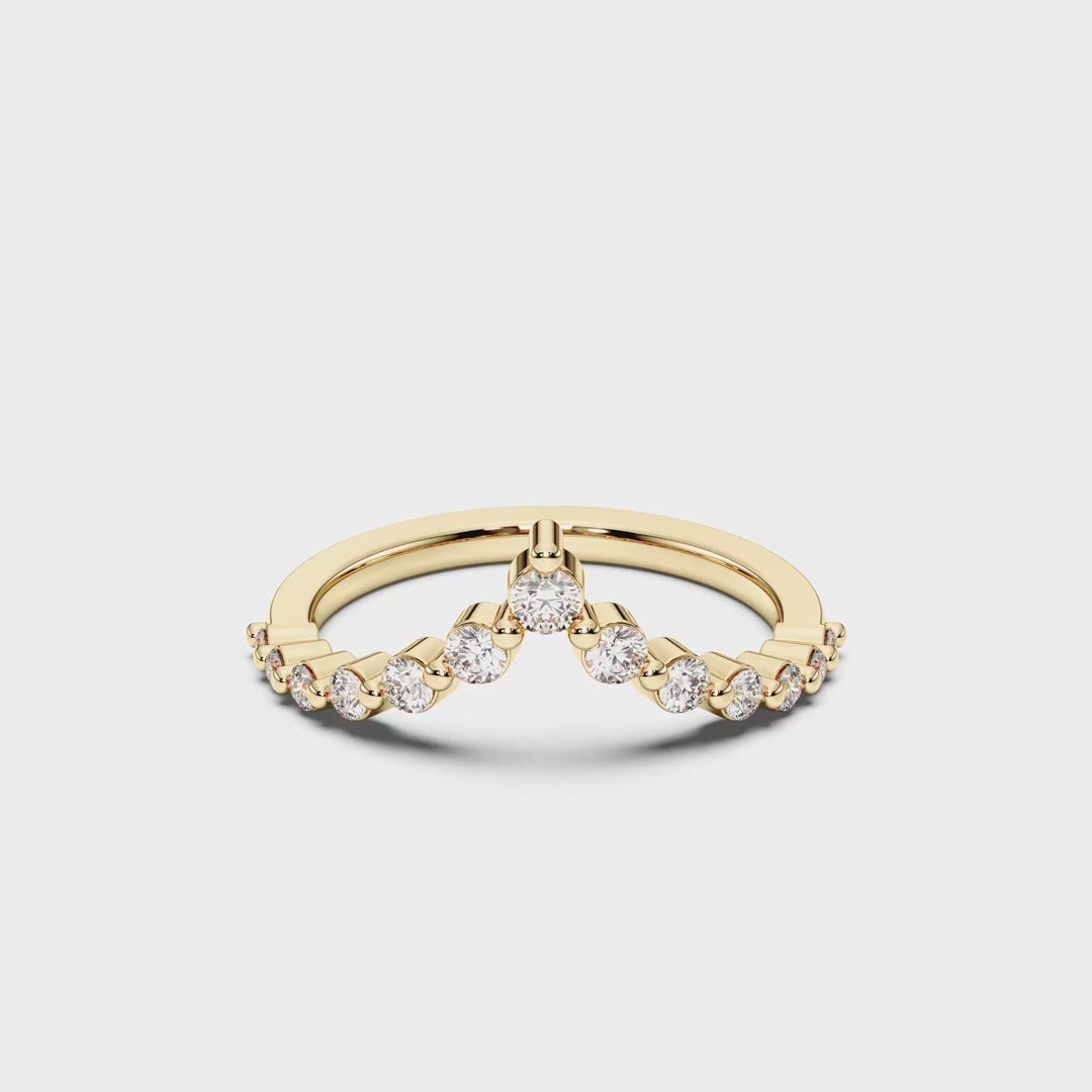 ROUND V-SHAPE WEDDING BAND