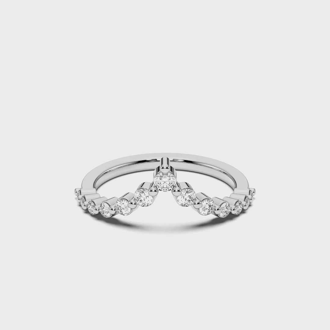 ROUND V-SHAPE WEDDING BAND