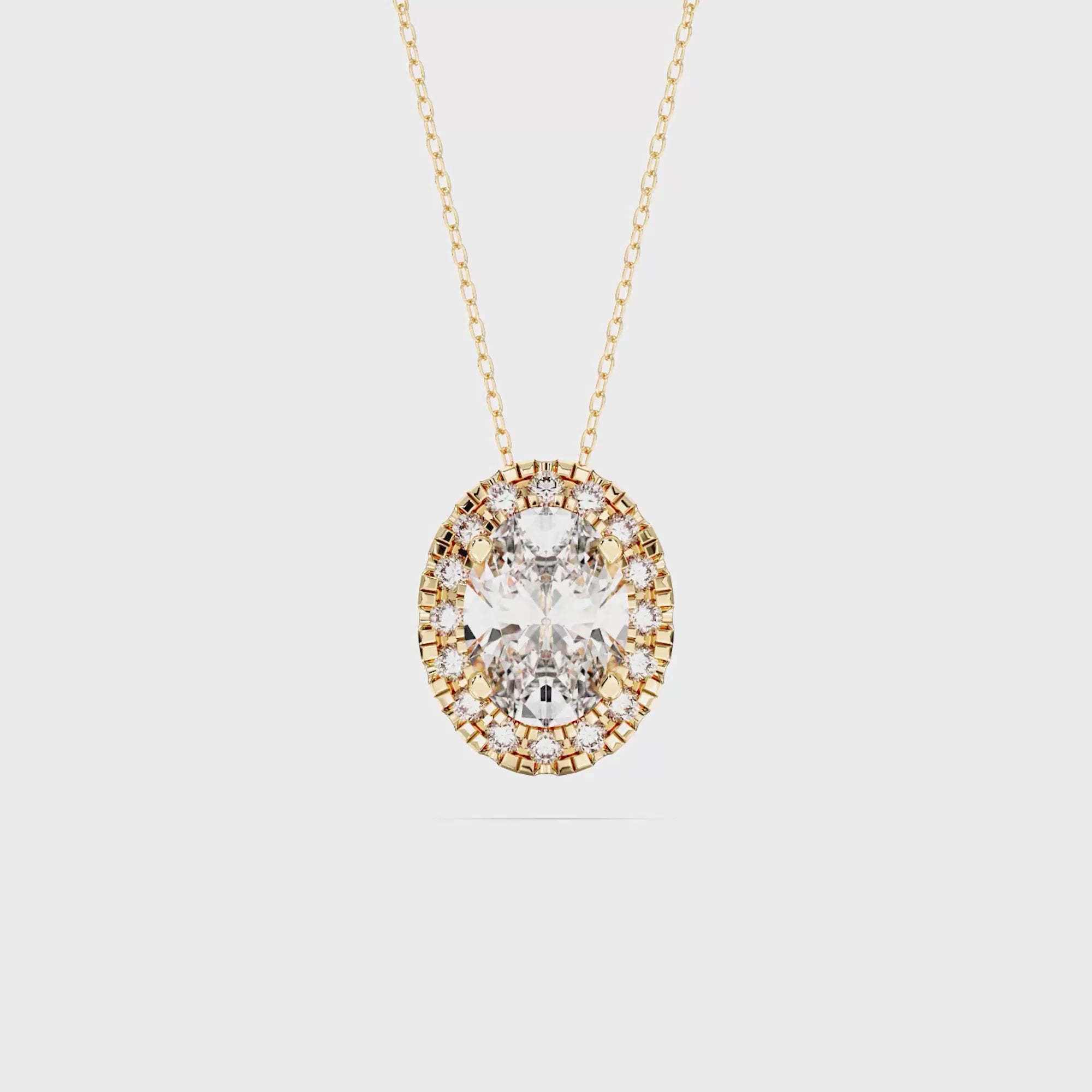 OVAL HALO SOLITAIRE PENDANT