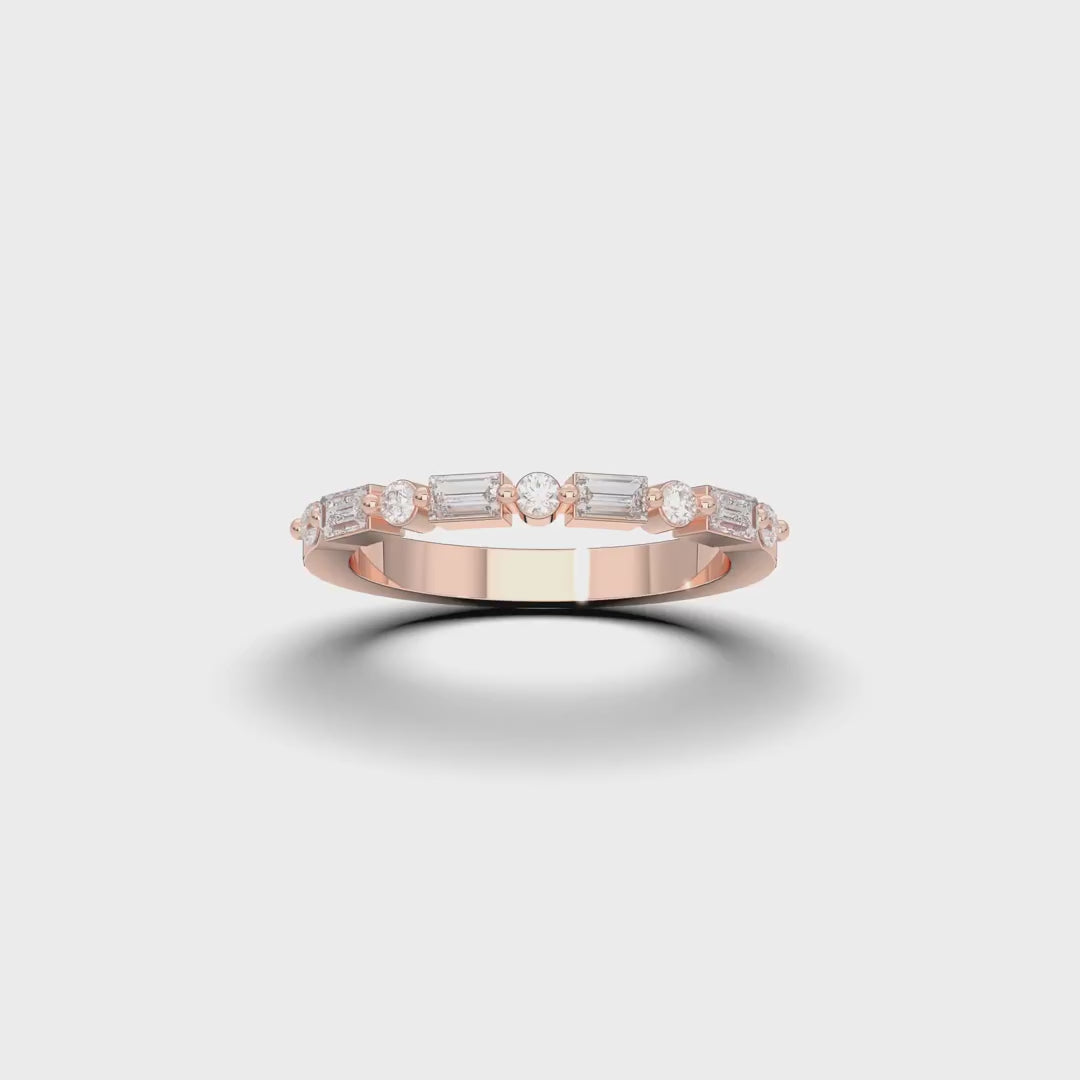 BAGUETTE AND ROUND ETERNITY RING (East-West)
