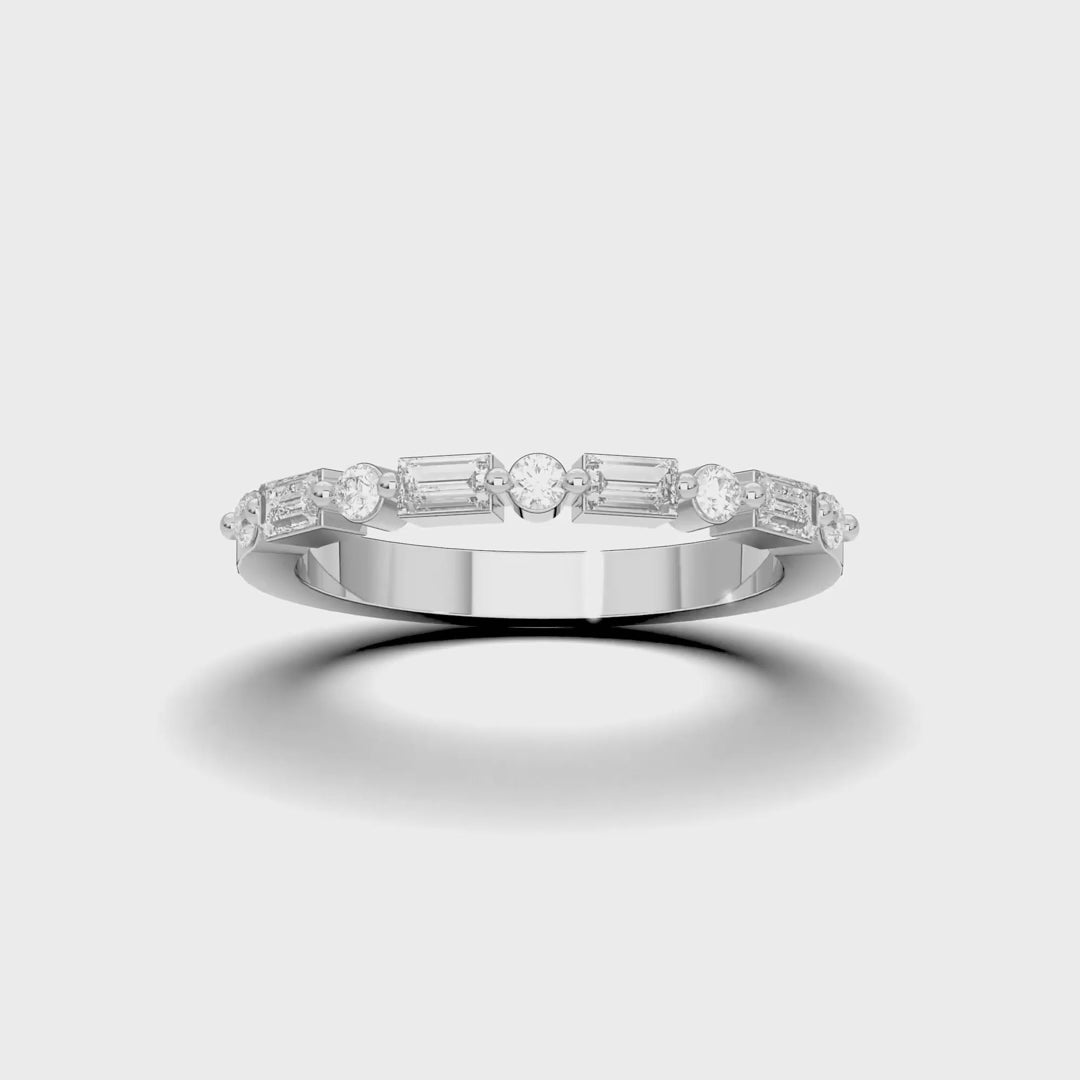 BAGUETTE AND ROUND ETERNITY RING (East-West)